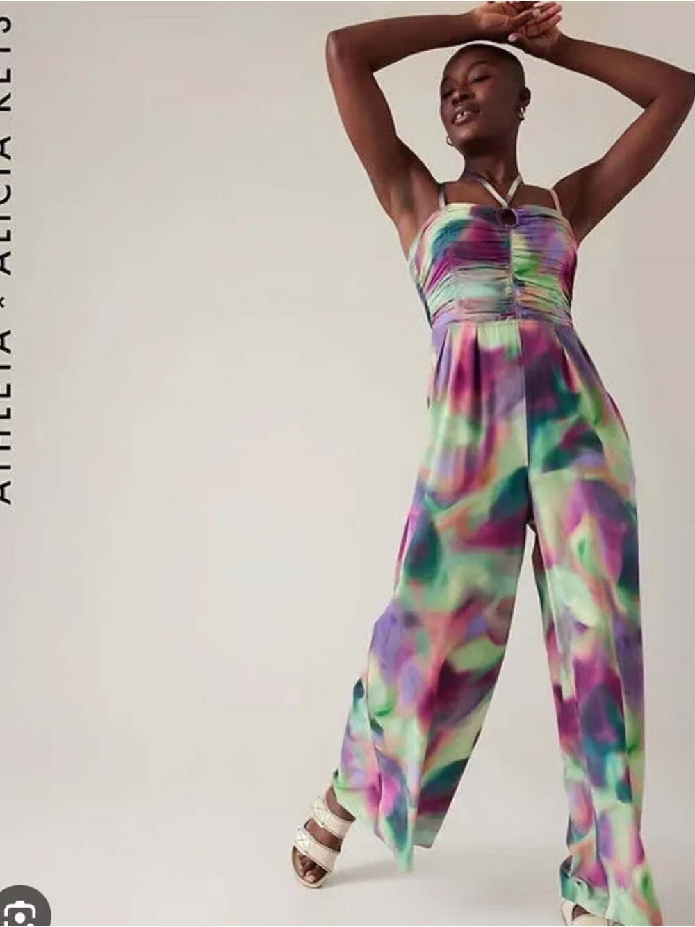 Athleta Alicia Keys Women’s Multicolor Wide-Leg Jumpsuit NWT 10 - Picture 5 of 6